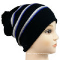 Knitted Beanie with Striped Design NTD1648